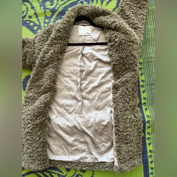 Aritzia Wilfred Free Grete jacket Size XXS Cozy Brown Teddy Coat Casual Fall - Picture 8 of 14